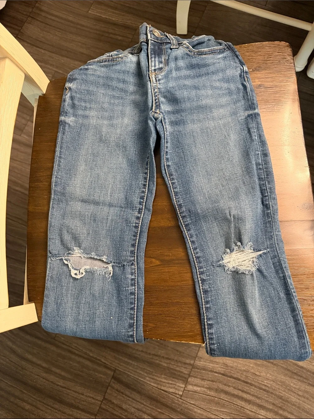 The Children's Place Girls' Mid Wash Distressed Cropped Jeans